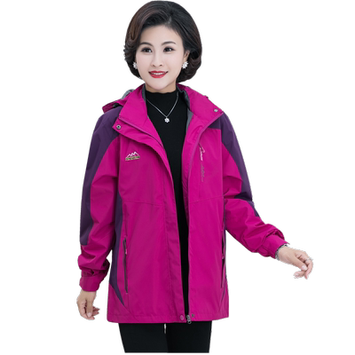 大码女装冲锋衣女士外套休闲妈妈
