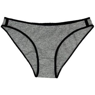 性感内裤女纯棉欧美撞色低腰高开叉无痕窄边三角裤头【独立包装】