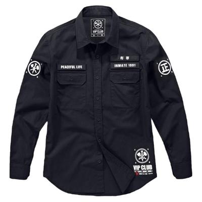 vip春季长袖衬衫男薄款纯棉牛仔