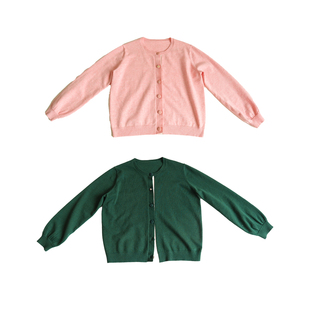 远家撞色门襟绣花包扣圆领开衫毛衣 彩色羊毛混纺针织短外套F-176