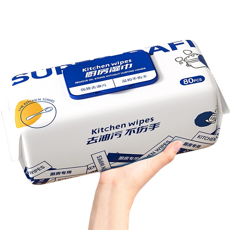 答菲厨房湿巾加厚去油污懒人抹布80抽