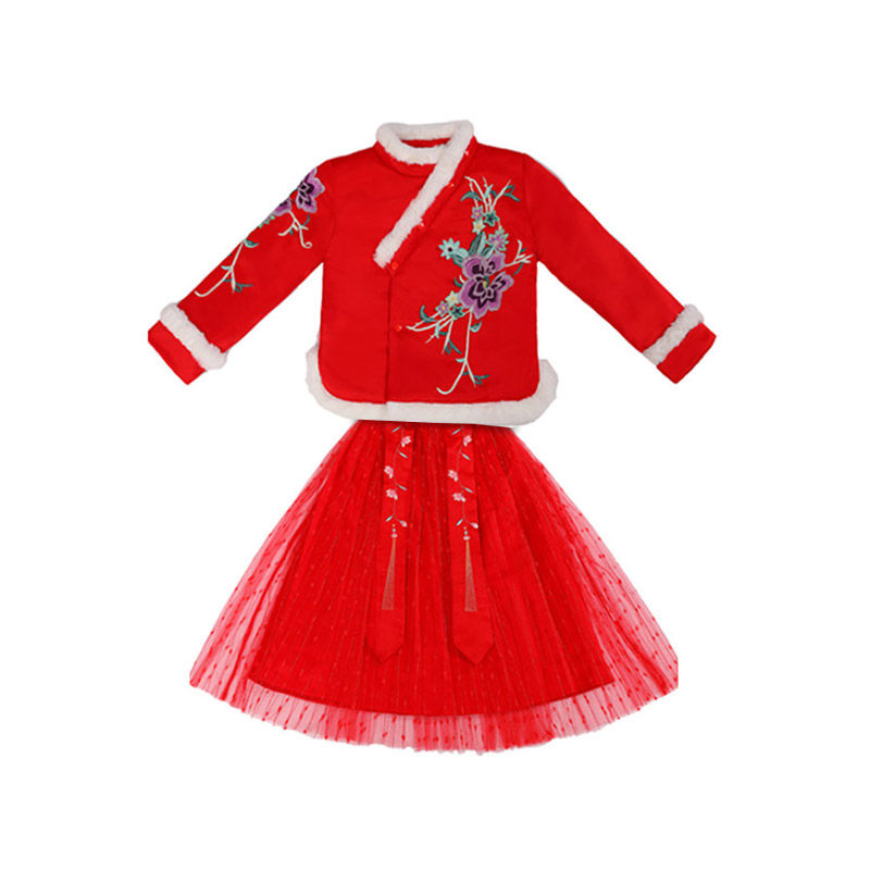 女童拜年服唐装冬中国
