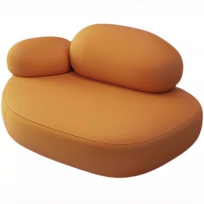 网红创意小户型设计师弧形沙发极简休闲服装店美容院客厅布艺沙发