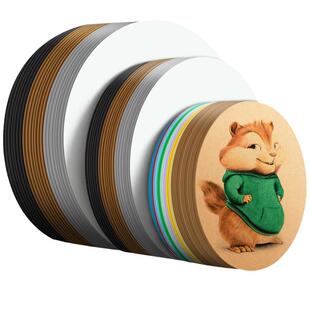 圆形卡纸白卡纸圆形牛皮纸黑色画纸美术专用丙烯马克笔画画彩色粘土手工儿童加厚红色圆外方内圆空白绘画厚硬