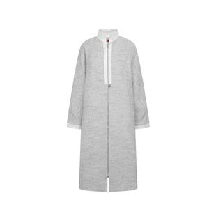 糖心旦TANGXINDAN溶溶月 格雷灰立领长款大衣外套舒适宽松