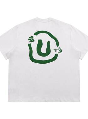 us17短袖背后字母美式印花宽松