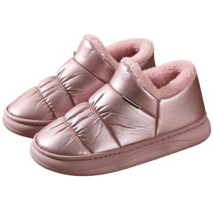 棉拖鞋女士冬季包跟男款厚底防水防滑保暖外穿情侣室内带后跟棉鞋