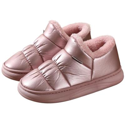 包跟保暖防滑厚底皮面居家日常