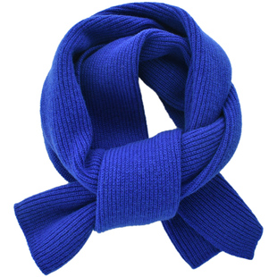 克莱因蓝儿童羊绒小围巾短款男童冬季保暖针织毛线宝宝羊毛围脖厚