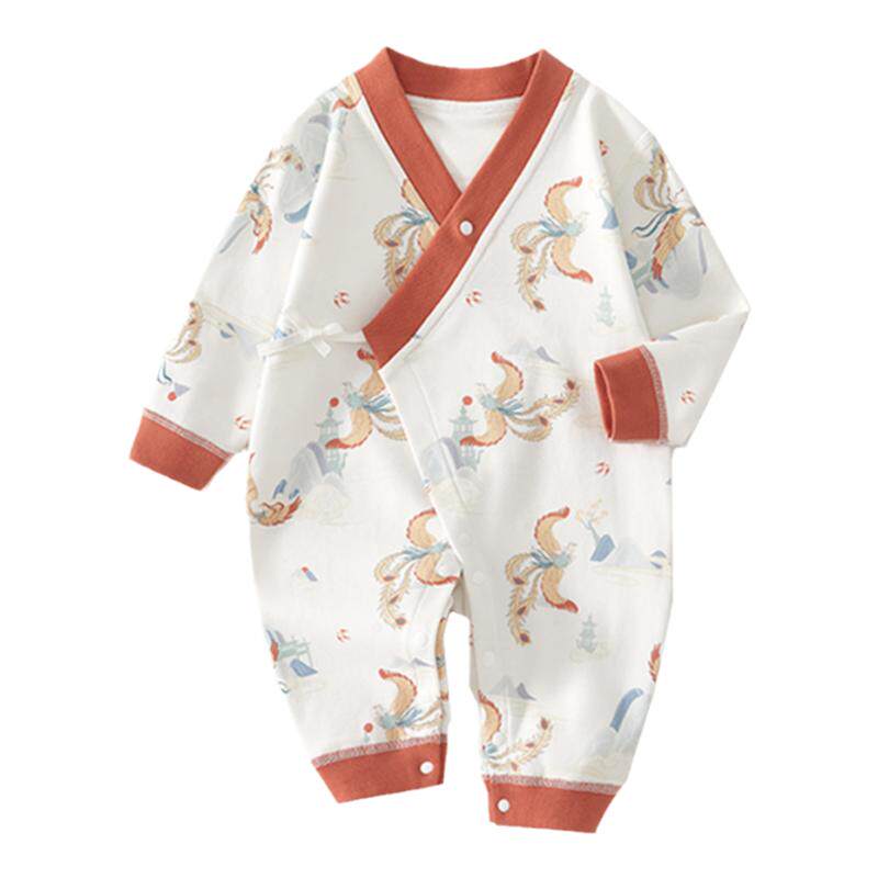 秋冬新生婴儿哈衣幼儿连体衣初生宝宝春秋哈衣婴儿和服a类纯棉衣