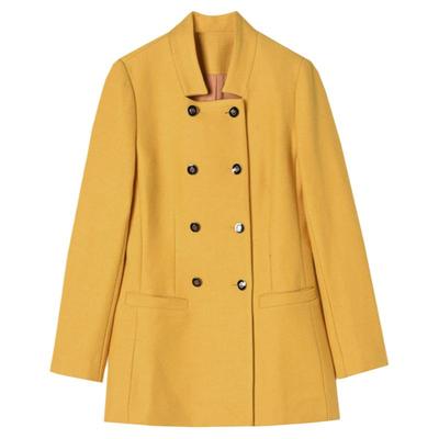 含羊毛长袖毛呢大衣女