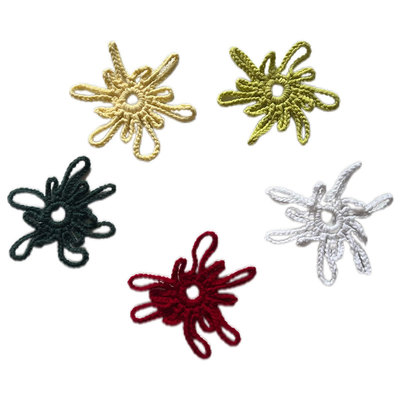 纯手工毛线花朵纽扣装饰