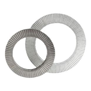 双叠自锁防松垫圈304不锈钢咬合式带齿防滑锁紧垫片DIN25201楔形