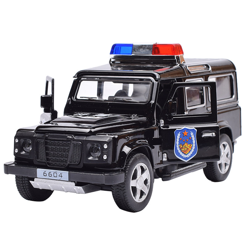合金仿真悍马警车儿童声光回力警车 吉普越野车儿童玩具汽车模型