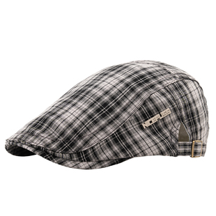 高端帽子男士2025新款格子贝雷帽夏季薄款前进帽男国际品牌鸭舌帽