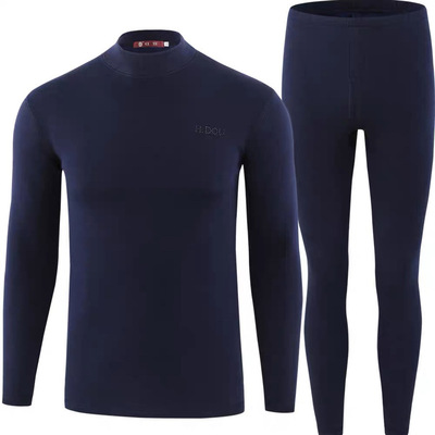 红豆加绒加厚保暖内衣套装男士