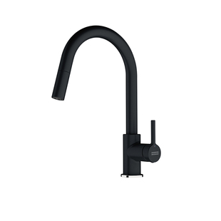 FRANKE弗兰卡高抛抽拉式龙头单孔单把黑色灰色厨房龙头CT933G