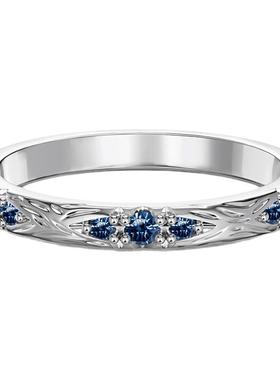 臻致【春·悦 Summer系列】银S925蓝色圆锆镶嵌精致小巧百搭戒指