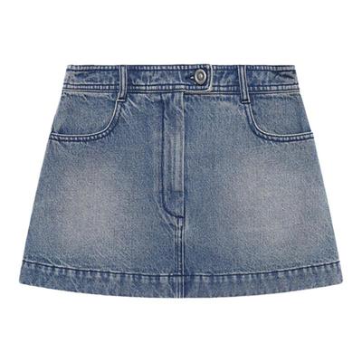 WMWM半裙秋冬新款A字水洗牛仔