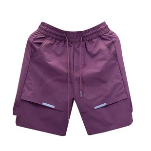 2026夏季短裤男款五分裤速干宽松运动透气激光打孔休闲中裤沙滩裤