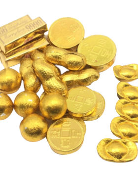小金币金条元宝巧克力蛋糕花生