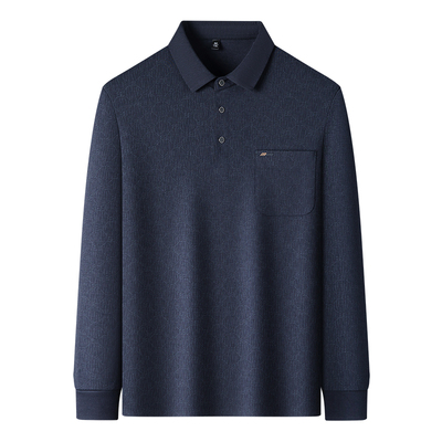 罗蒙春秋长袖polo衫男士翻领t恤