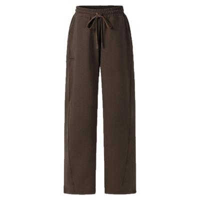 1747 高品质弯刀错视分割抽绳美式复古休闲运动卫裤 垂感直筒长裤