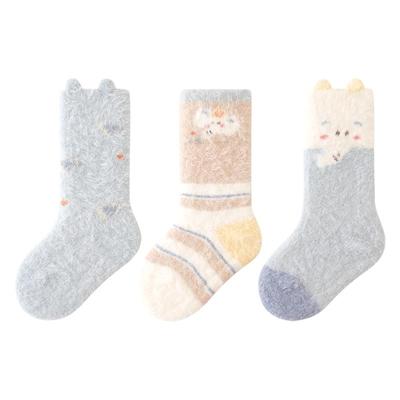 婴儿冬季加绒加厚防滑高弹地板袜