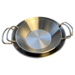 加厚一体成型海鲜锅！1810不锈钢平底煎锅海鲜饭干锅麻辣香锅盘子