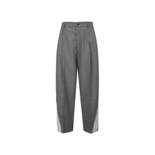 速写outlets奥莱男装春秋折扣新款长裤宽松直筒织带拼接休闲裤潮