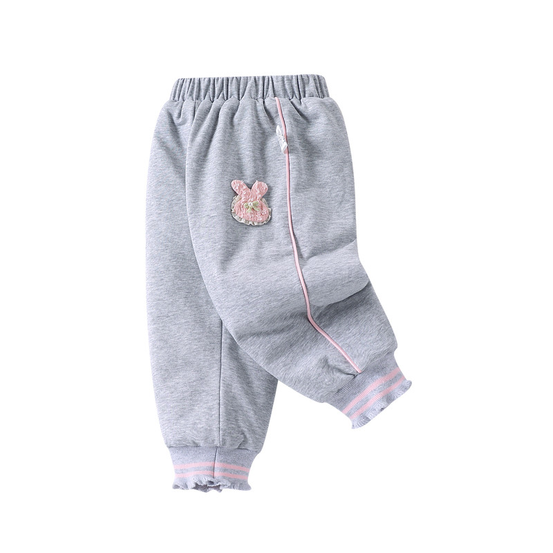 女童夹棉加绒裤子冬装衣服休闲裤宝宝时尚运动风长裤中小儿童棉裤