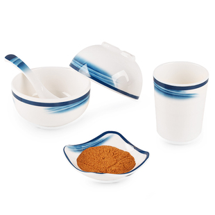 杨格仿瓷耐摔小碗汤碗粥碗餐厅塑料米饭碗密胺火锅酱料碗杯子勺子