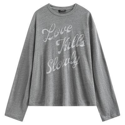 Ed Hardy埃德哈迪夏季流行新款宽松增色浆百搭薄透女士长袖T恤