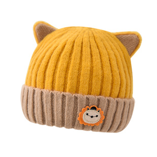 婴儿帽子秋冬季男宝可爱护耳冬帽男童儿童秋冬款幼儿女宝宝毛线帽