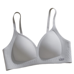 柏雅露无钢圈内衣聚拢小胸罩新款乳胶固定杯垫防下垂无痕美背文胸