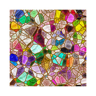 欧式彩色复古彩绘艺术静电磨砂玻璃贴膜衣橱柜门窗户窗花贴纸