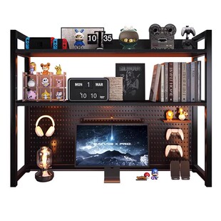 网红学生学习书桌收纳架子桌面置物架电脑办公桌上多层洞洞板书架