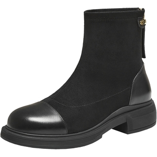 TATA他她靴子2025冬季新款弹力靴时装靴女鞋短靴瘦瘦靴WZB04DD5