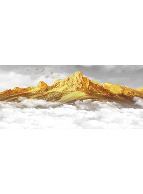 卧室床头日照金山自粘装饰墙贴画