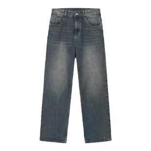 【阿XIAN】美式做旧水洗直筒牛仔裤2025新款男士潮牌宽松休闲长裤