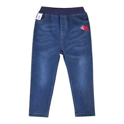 女童儿童牛仔裤长裤百搭刺绣图案