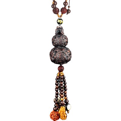 纯桃木葫芦龙腾车内挂件平安挂件