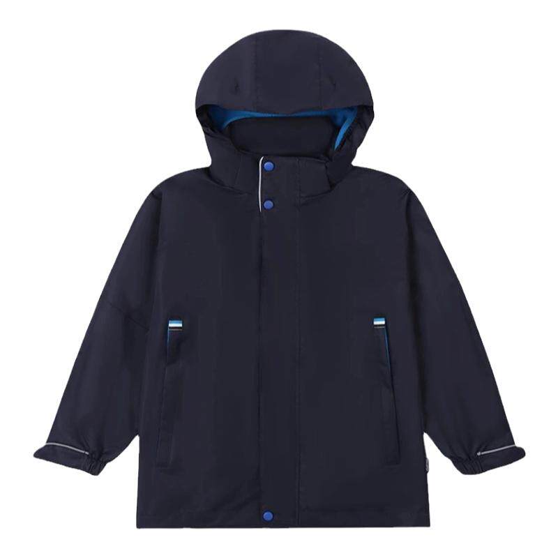 校服英伦学院学生冬季棉服枣红墨绿藏青内胆冲锋衣连帽拆卸两件套