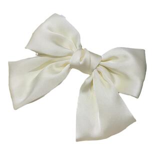白鹿同款米白色蝴蝶结发夹缎面弹簧夹头饰发饰半扎顶夹后脑勺夹子