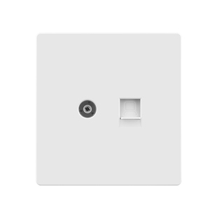 86型墙壁暗装千兆网络网口带TV面板 有线电视+六类网线电脑插座