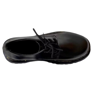 花恋曲黑色英伦风厚底小皮鞋女2025新款春秋松糕增高马丁单鞋百搭