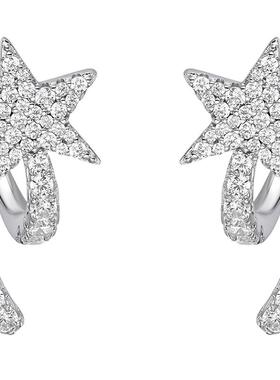 【自营】HEFANG Jewelry/何方珠宝流星飘带耳钉 浪漫精致礼物女