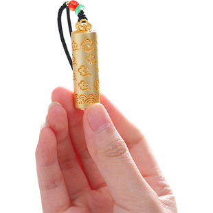 古风艾草香丸吊坠祥云香熏球随身佩戴黄铜香囊球镂空项链车载挂件