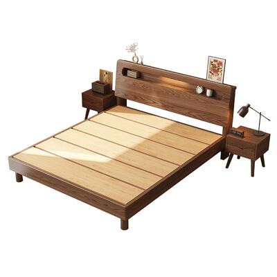 雅梦凡现代轻奢双人红橡木床