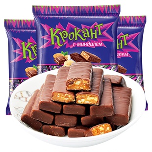 KDV俄罗斯国家馆进口紫皮糖巧克力果仁夹心糖果喜糖果零食